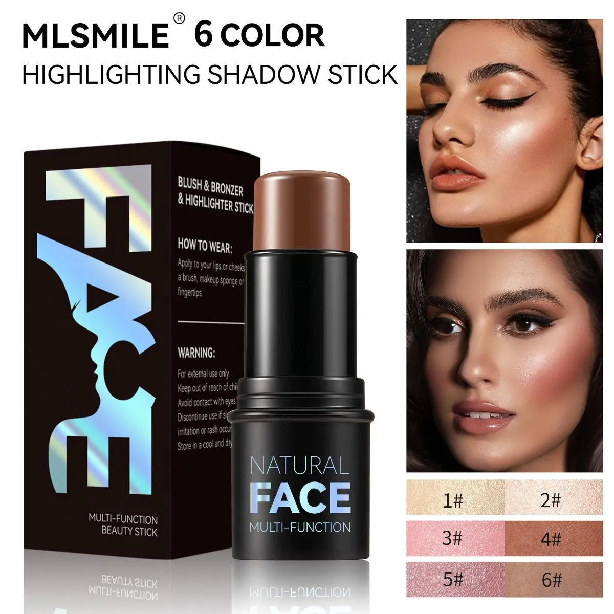12-Color Multi-Functional Highlighter & Contour Stick Set – Cream Blush Bronzer for Face Sculpting, Brightening, and Aegyo-sal, All-in-One Makeup Kit for Eyes, Cheeks & Lips, Waterproof & Long-Lasting